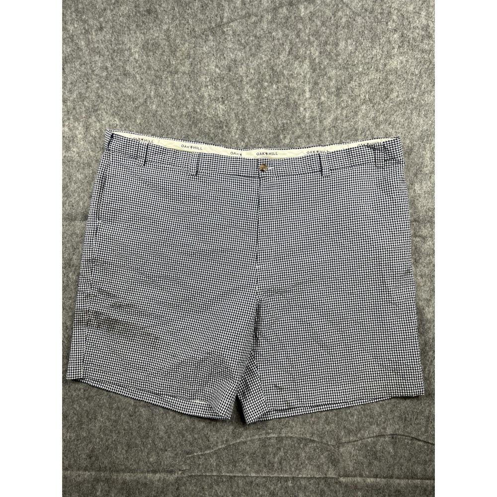 Oak Hill Mens Blue/White Plaid Flat Front Comfort Outdoor Casual Shorts Size 58